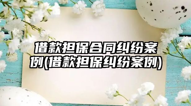 借款擔(dān)保合同糾紛案例(借款擔(dān)保糾紛案例)