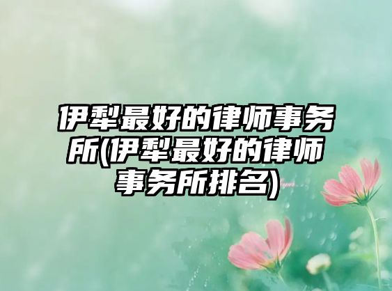 伊犁最好的律師事務所(伊犁最好的律師事務所排名)