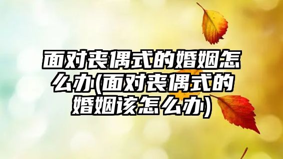 面對喪偶式的婚姻怎么辦(面對喪偶式的婚姻該怎么辦)