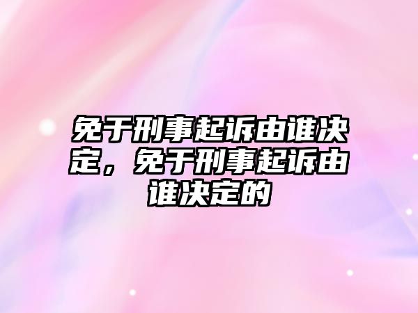 免于刑事起訴由誰決定，免于刑事起訴由誰決定的