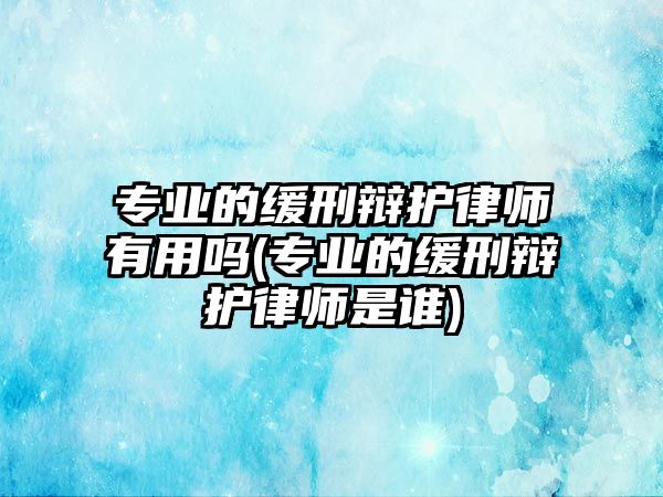 專業(yè)的緩刑辯護律師有用嗎(專業(yè)的緩刑辯護律師是誰)