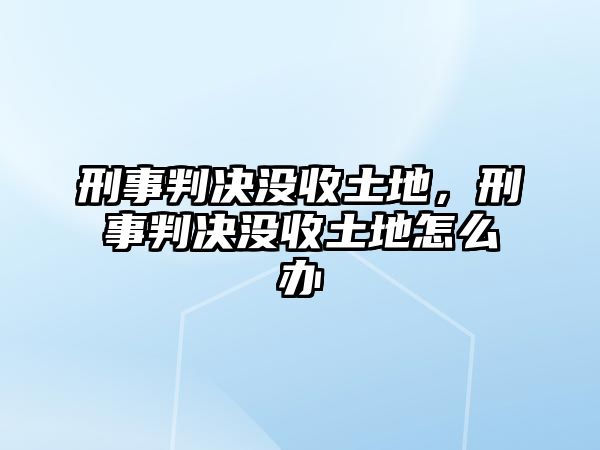 刑事判決沒收土地，刑事判決沒收土地怎么辦