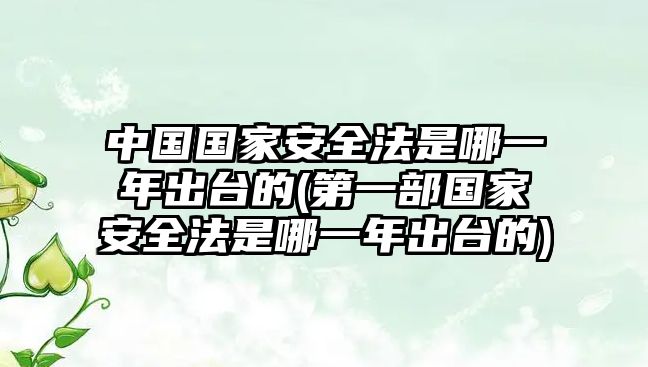 中國國家安全法是哪一年出臺的(第一部國家安全法是哪一年出臺的)