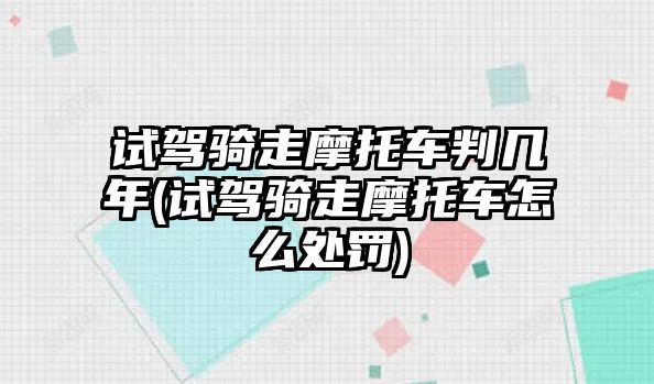 試駕騎走摩托車判幾年(試駕騎走摩托車怎么處罰)