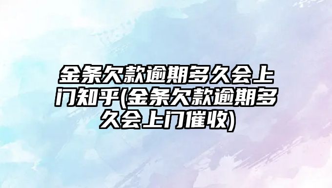 金條欠款逾期多久會上門知乎(金條欠款逾期多久會上門催收)