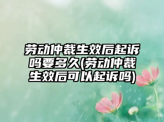 勞動仲裁生效后起訴嗎要多久(勞動仲裁生效后可以起訴嗎)