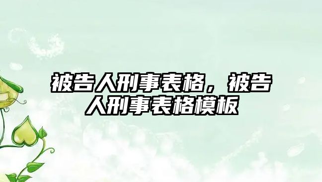 被告人刑事表格，被告人刑事表格模板