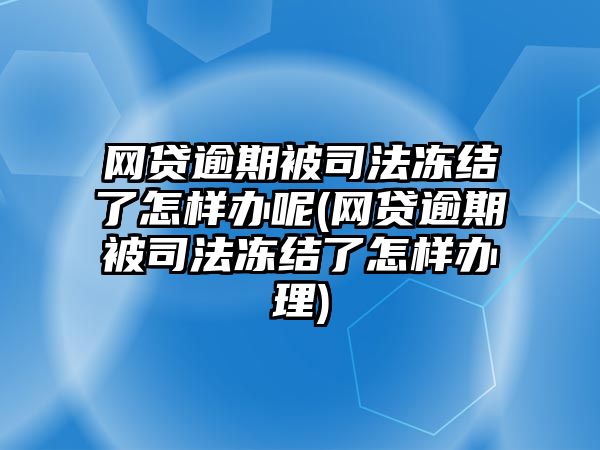 網(wǎng)貸逾期被司法凍結(jié)了怎樣辦呢(網(wǎng)貸逾期被司法凍結(jié)了怎樣辦理)