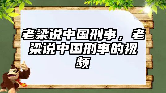 老梁說中國刑事，老梁說中國刑事的視頻