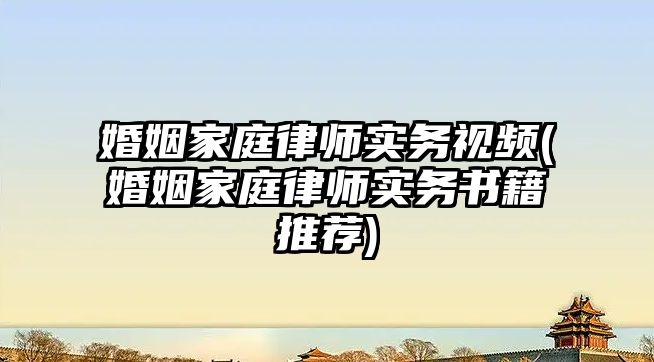 婚姻家庭律師實務視頻(婚姻家庭律師實務書籍推薦)