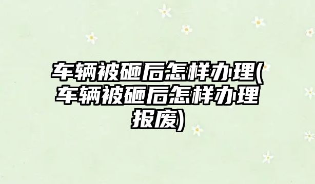 車輛被砸后怎樣辦理(車輛被砸后怎樣辦理報(bào)廢)