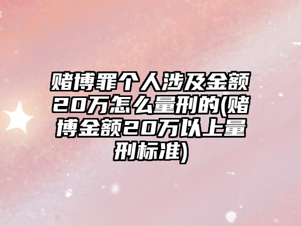 賭博罪個(gè)人涉及金額20萬(wàn)怎么量刑的(賭博金額20萬(wàn)以上量刑標(biāo)準(zhǔn))