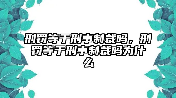 刑罰等于刑事制裁嗎，刑罰等于刑事制裁嗎為什么