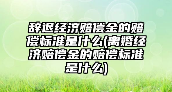 辭退經(jīng)濟賠償金的賠償標準是什么(離婚經(jīng)濟賠償金的賠償標準是什么)