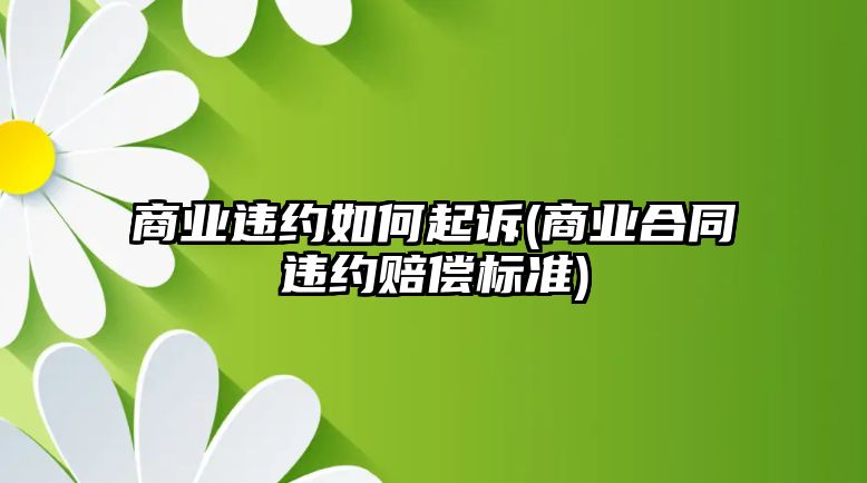 商業違約如何起訴(商業合同違約賠償標準)