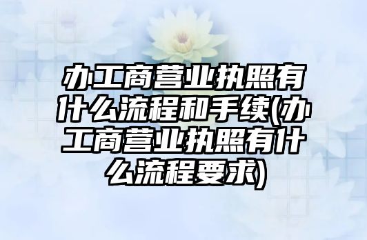 辦工商營業執照有什么流程和手續(辦工商營業執照有什么流程要求)