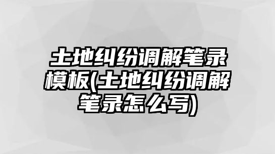 土地糾紛調解筆錄模板(土地糾紛調解筆錄怎么寫)