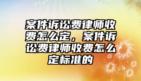 案件訴訟費律師收費怎么定，案件訴訟費律師收費怎么定標準的