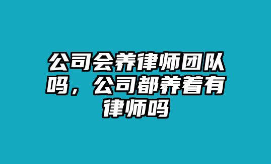 公司會養律師團隊嗎，公司都養著有律師嗎