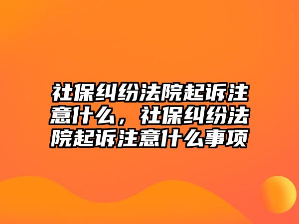 社保糾紛法院起訴注意什么，社保糾紛法院起訴注意什么事項(xiàng)