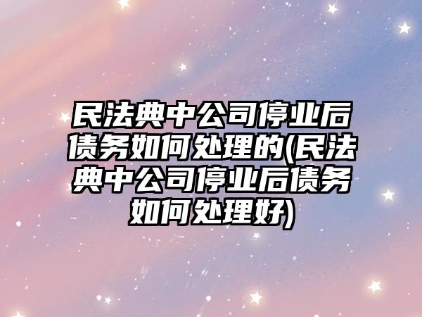 民法典中公司停業后債務如何處理的(民法典中公司停業后債務如何處理好)