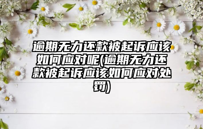 逾期無力還款被起訴應(yīng)該如何應(yīng)對呢(逾期無力還款被起訴應(yīng)該如何應(yīng)對處罰)