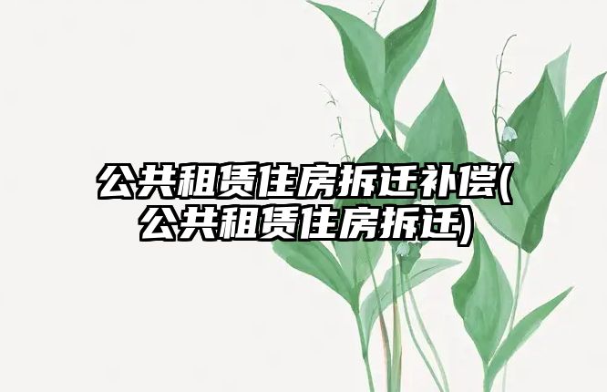 公共租賃住房拆遷補償(公共租賃住房拆遷)