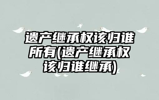 遺產繼承權該歸誰所有(遺產繼承權該歸誰繼承)