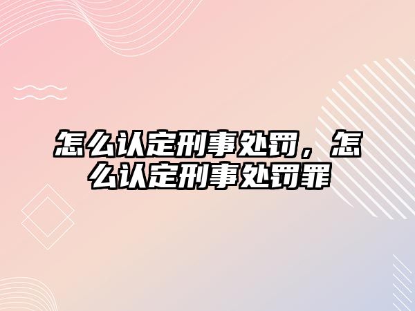 怎么認(rèn)定刑事處罰，怎么認(rèn)定刑事處罰罪