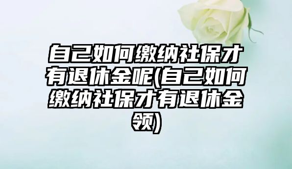 自己如何繳納社保才有退休金呢(自己如何繳納社保才有退休金領(lǐng))