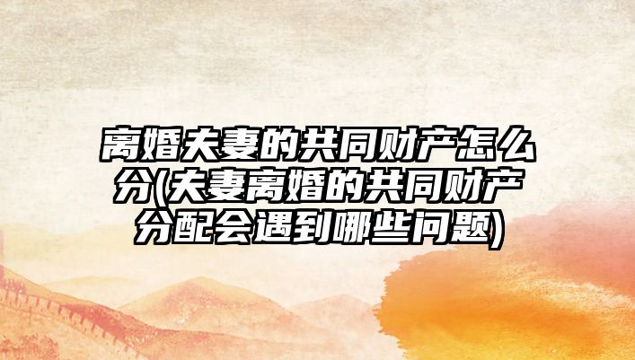 離婚夫妻的共同財產怎么分(夫妻離婚的共同財產分配會遇到哪些問題)