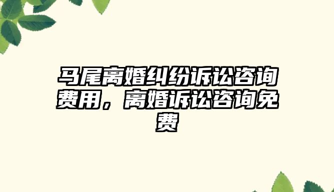 馬尾離婚糾紛訴訟咨詢費(fèi)用，離婚訴訟咨詢免費(fèi)