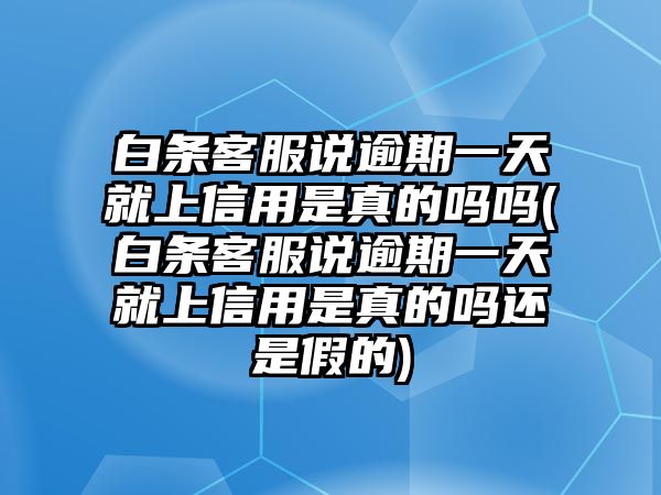 白條客服說逾期一天就上信用是真的嗎嗎(白條客服說逾期一天就上信用是真的嗎還是假的)