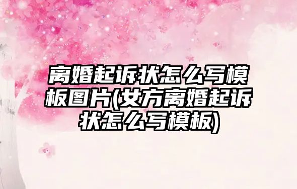 離婚起訴狀怎么寫模板圖片(女方離婚起訴狀怎么寫模板)