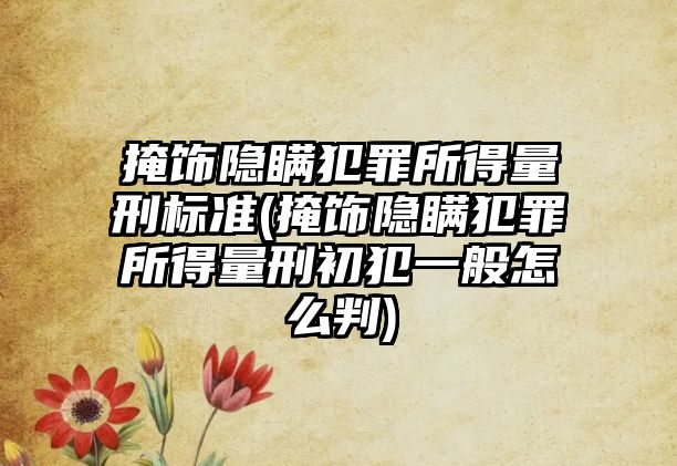 掩飾隱瞞犯罪所得量刑標(biāo)準(zhǔn)(掩飾隱瞞犯罪所得量刑初犯一般怎么判)