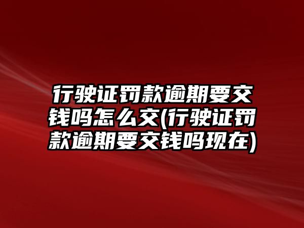 行駛證罰款逾期要交錢嗎怎么交(行駛證罰款逾期要交錢嗎現(xiàn)在)