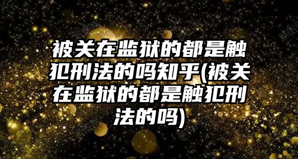 被關在監獄的都是觸犯刑法的嗎知乎(被關在監獄的都是觸犯刑法的嗎)