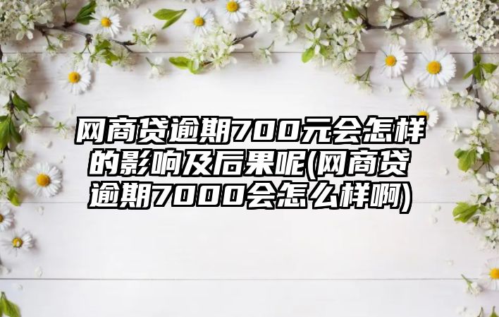 網商貸逾期700元會怎樣的影響及后果呢(網商貸逾期7000會怎么樣啊)