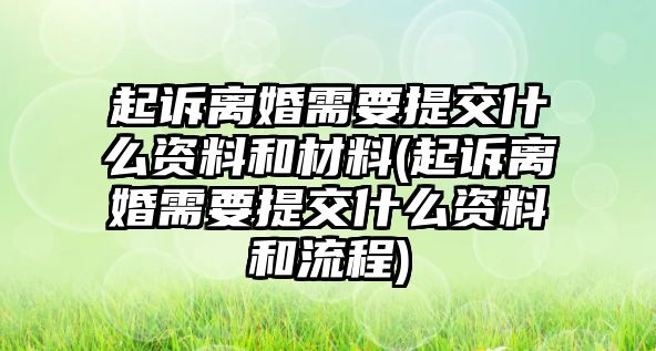 起訴離婚需要提交什么資料和材料(起訴離婚需要提交什么資料和流程)