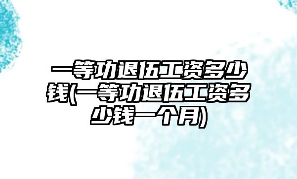 一等功退伍工資多少錢(一等功退伍工資多少錢一個(gè)月)