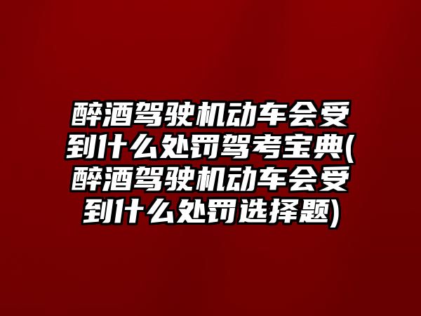 醉酒駕駛機動車會受到什么處罰駕考寶典(醉酒駕駛機動車會受到什么處罰選擇題)