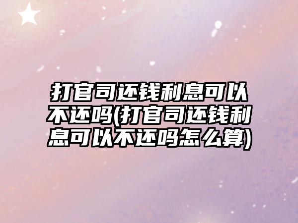 打官司還錢利息可以不還嗎(打官司還錢利息可以不還嗎怎么算)