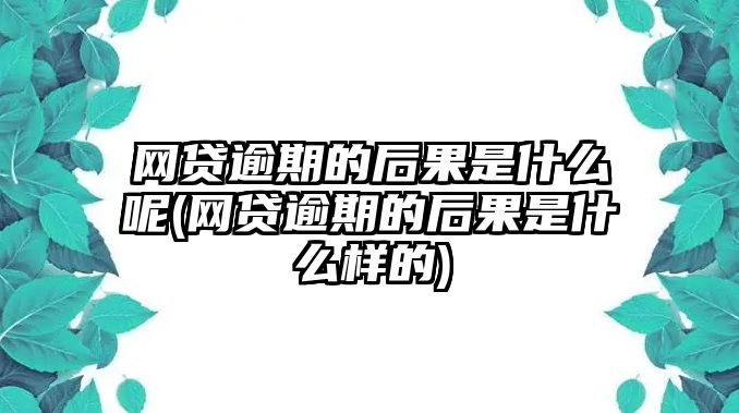 網(wǎng)貸逾期的后果是什么呢(網(wǎng)貸逾期的后果是什么樣的)