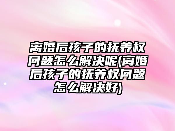 離婚后孩子的撫養權問題怎么解決呢(離婚后孩子的撫養權問題怎么解決好)