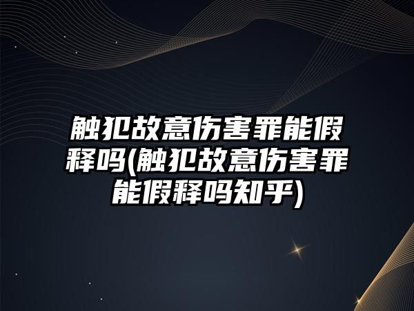 觸犯故意傷害罪能假釋嗎(觸犯故意傷害罪能假釋嗎知乎)