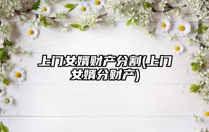 上門(mén)女婿財(cái)產(chǎn)分割(上門(mén)女婿分財(cái)產(chǎn))