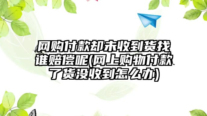 網購付款卻未收到貨找誰賠償呢(網上購物付款了貨沒收到怎么辦)