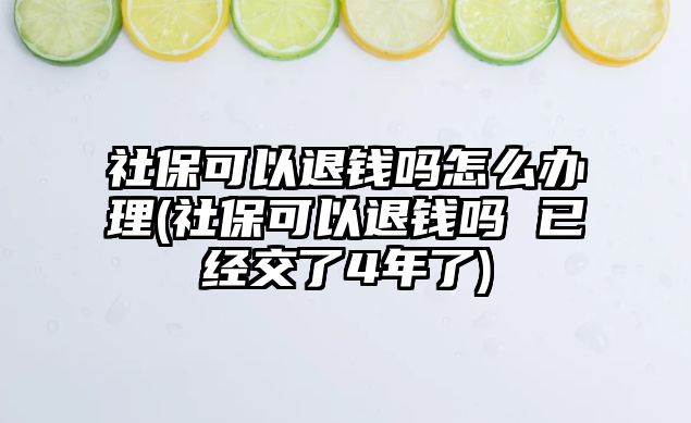 社保可以退錢嗎怎么辦理(社保可以退錢嗎 已經(jīng)交了4年了)