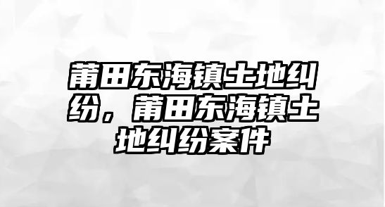 莆田東海鎮土地糾紛，莆田東海鎮土地糾紛案件