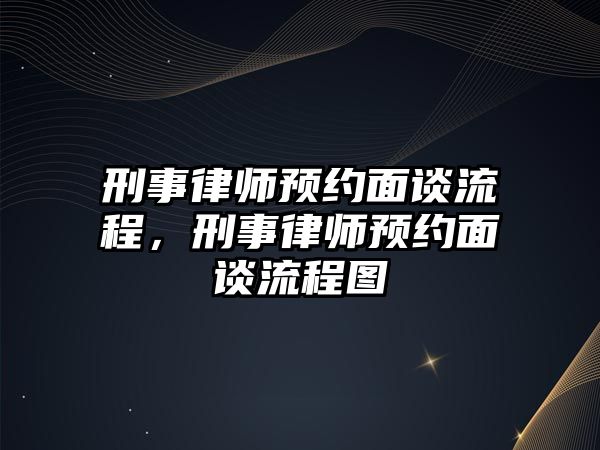 刑事律師預(yù)約面談流程，刑事律師預(yù)約面談流程圖